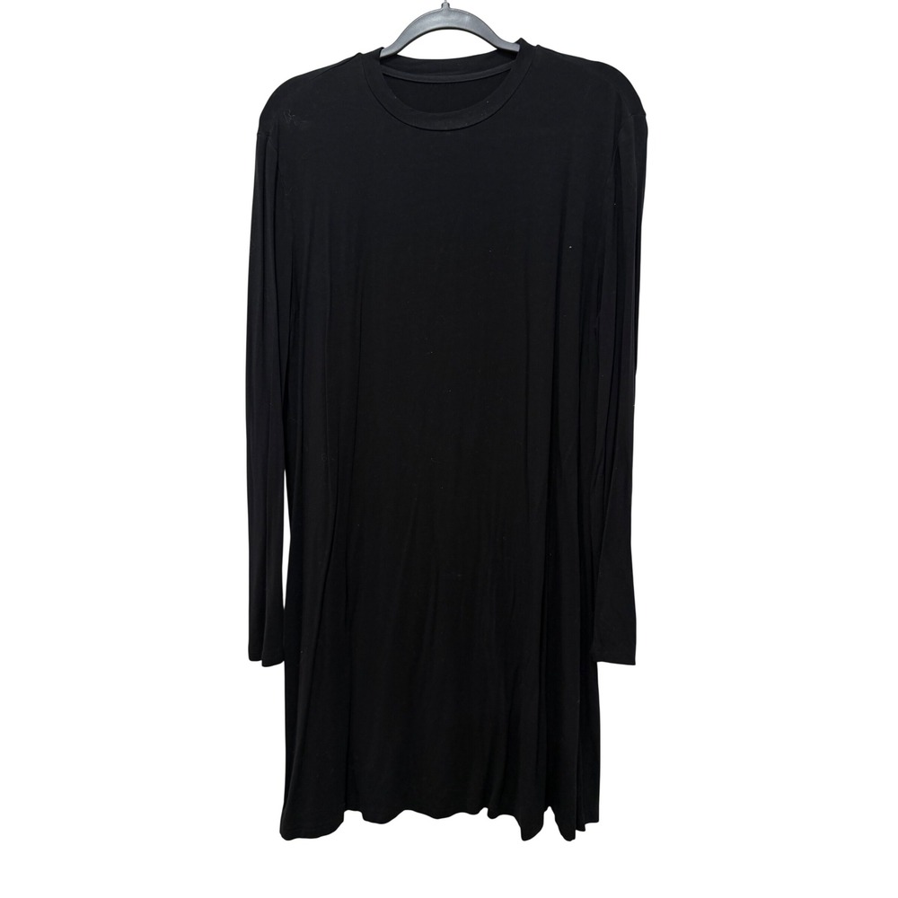 Shein Womens Black Long Sleeve Crew Neck Mini T-Shirt Dress Size XL US 12